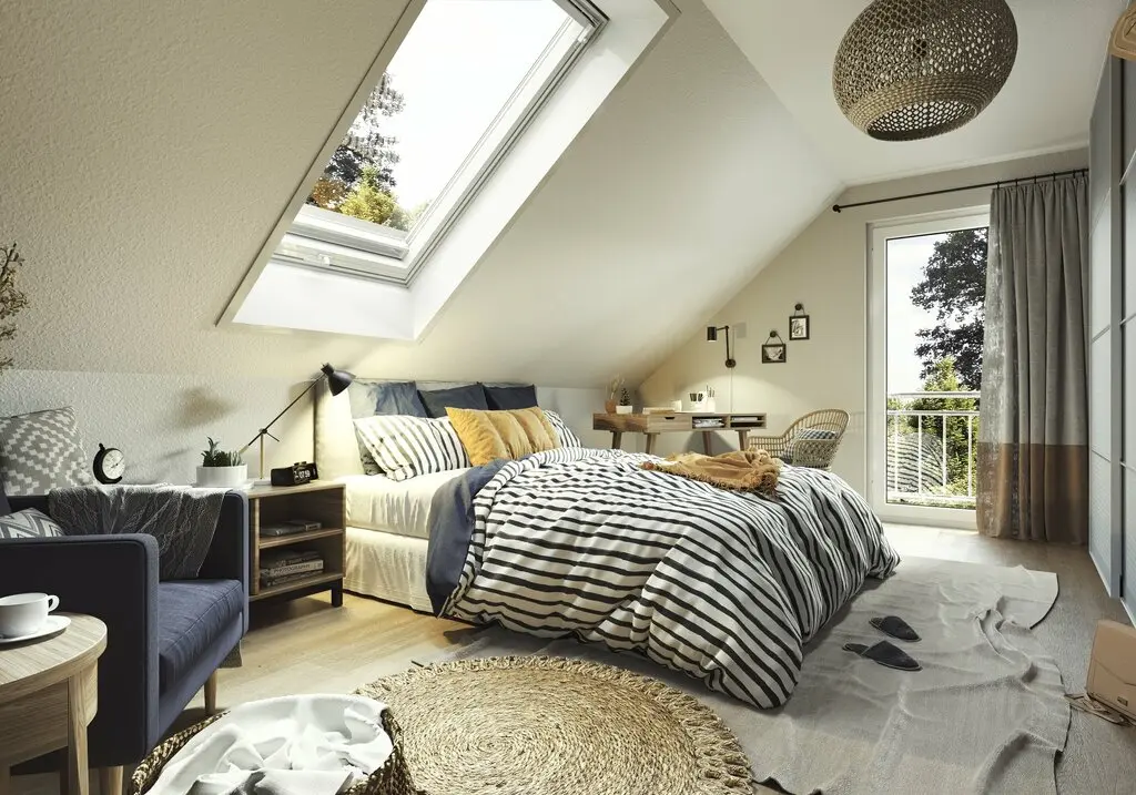 Mitwachshaus-Flair-148-Schlafzimmer Einblick in das Schlafzimmer eines Mitwachshaus Flair 148