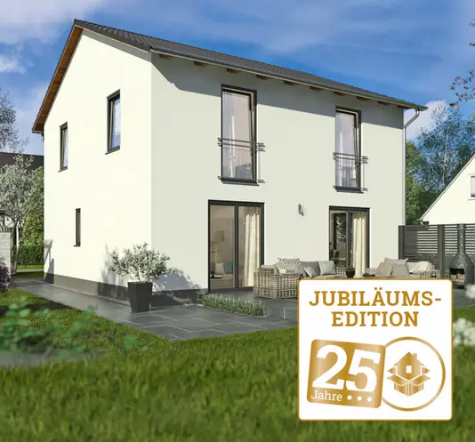 Flair-124-Jubilaeums-Haus-Satteldach-Gartenansicht-mit-Siegel