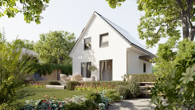Modernes Singlehaus mit effizientem Grundriss Abbildung eines modernen Singlehauses mit effizientem Grundriss, ideal für Alleinstehende und Paare.